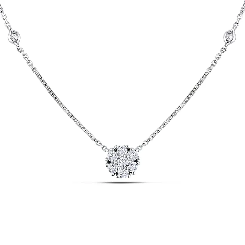 Smooth drop necklaces-Miadora 14k White Gold 1/3ct TDW Diamond Necklace (G-H, SI1-Si2)