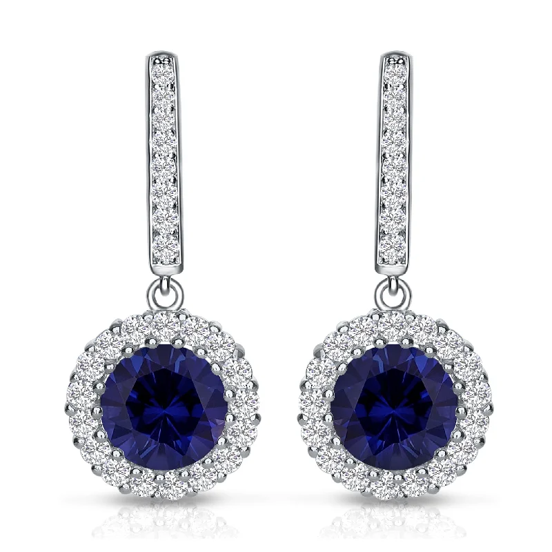 Twine bead earrings-Palais Classic Royal Blue Round Earrings