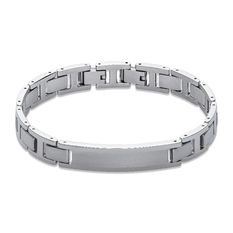 Unique & Co Matt and Polished Steel Bracelet