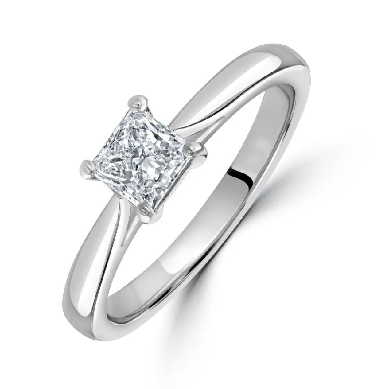 0.51ct Princess Cut Diamond Solitaire Platinum Ring