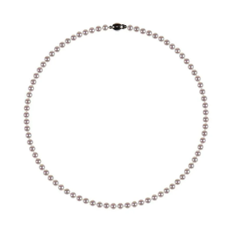 5.0-5.5mm Cultured Pearl Necklace with 18ct White Gold Diamond Set Clasp