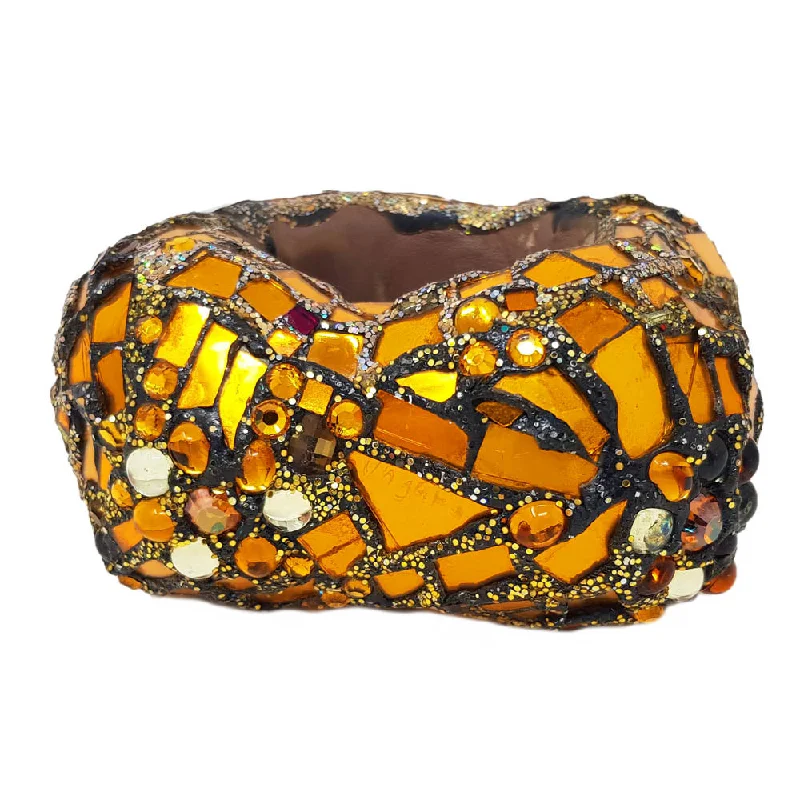 GOLD AND ORANGE LARGE CHUNKY BANGLE