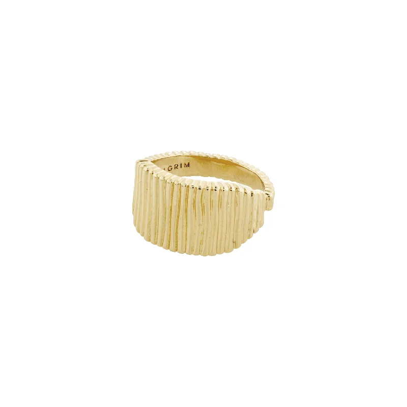 Reed style rings-Reed style rings-JEMMA square signet ring gold-plated