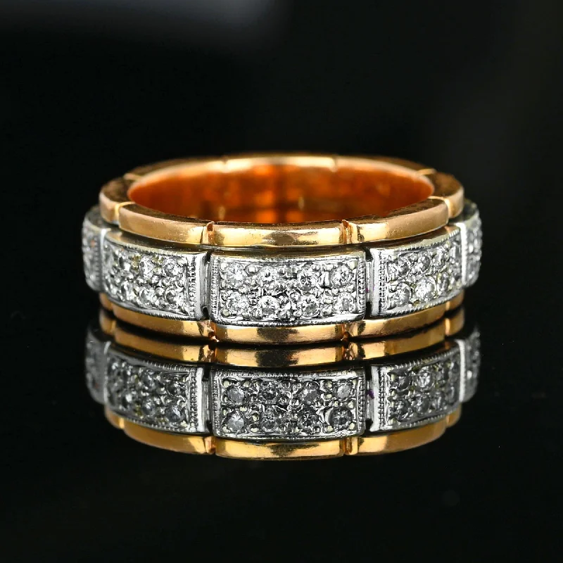 Oval gem rings-Oval gem rings-Exquisite .65 Carat Diamond 18K Gold Spinner Ring Band