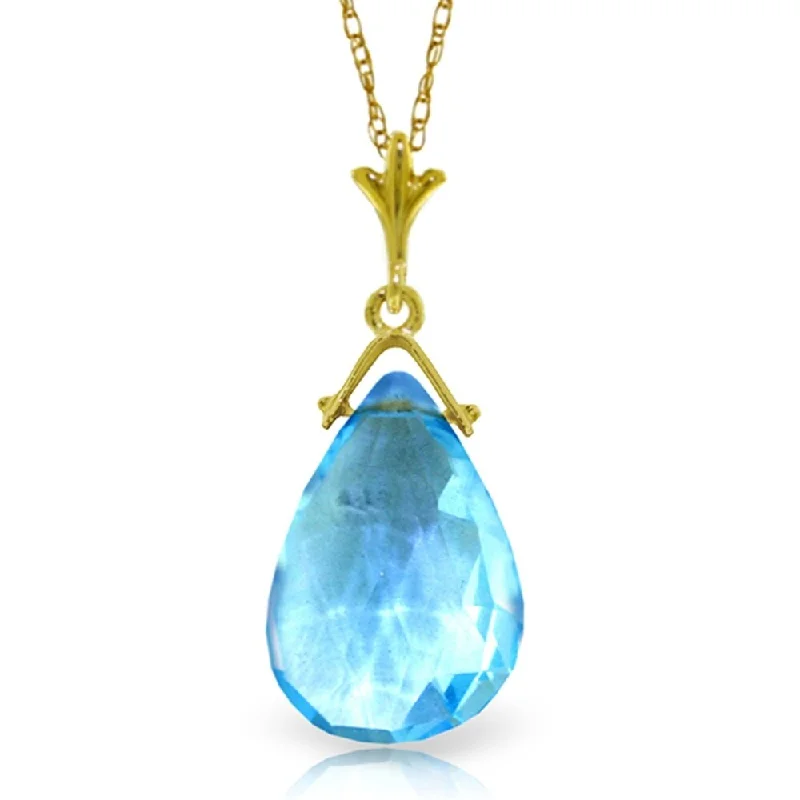 Silk fringe necklaces-5.1 Carat 14K Gold Another Place Blue Topaz Necklace