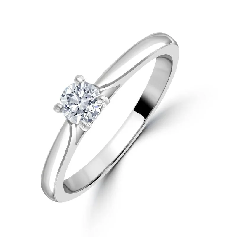 0.30ct Round Brilliant Cut Diamond Solitaire Platinum Ring