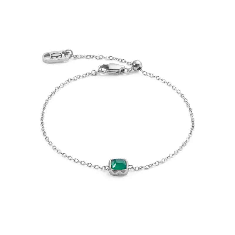 Coeur De Lion May Birthstone Green Agate Bracelet