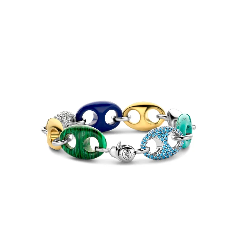 Ti Sento Multicoloured Anchor Links Bracelet