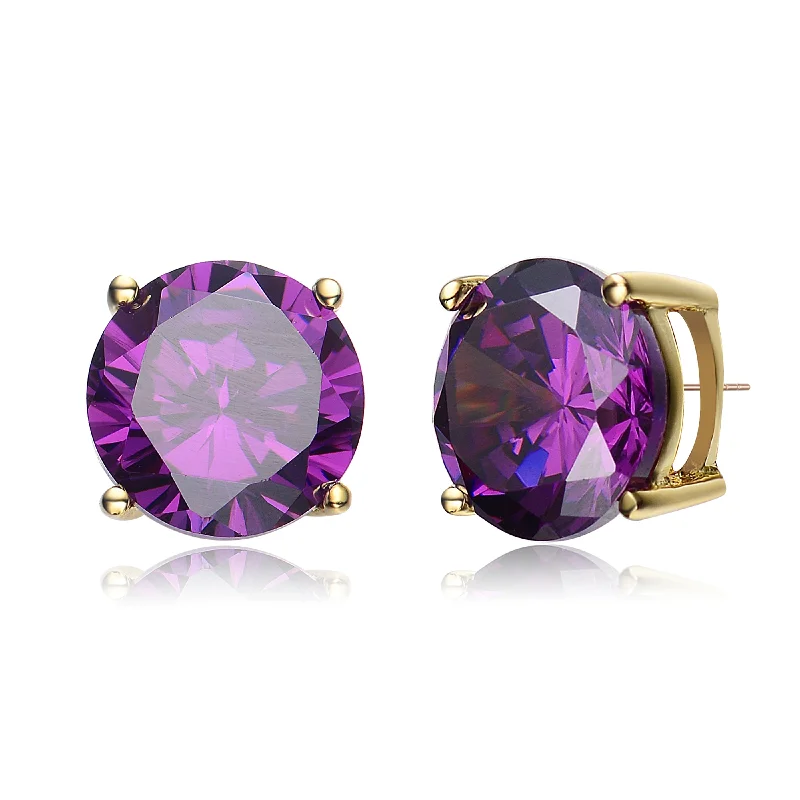 Astro design earrings-Sylvie Dainty Purple Stud Earrings