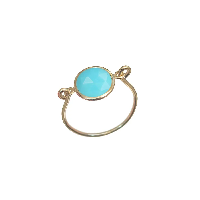 Engraved name rings-Engraved name rings-Precious Pop Ring Turquoise - 18k Gold