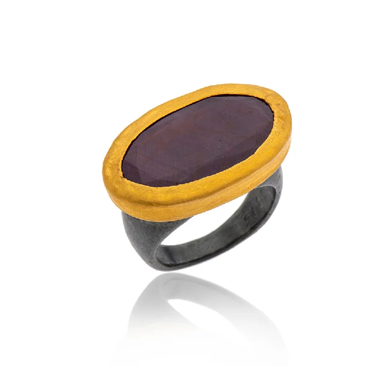 Light wood rings-Light wood rings-Nava Zahavi Ruby Table Ring