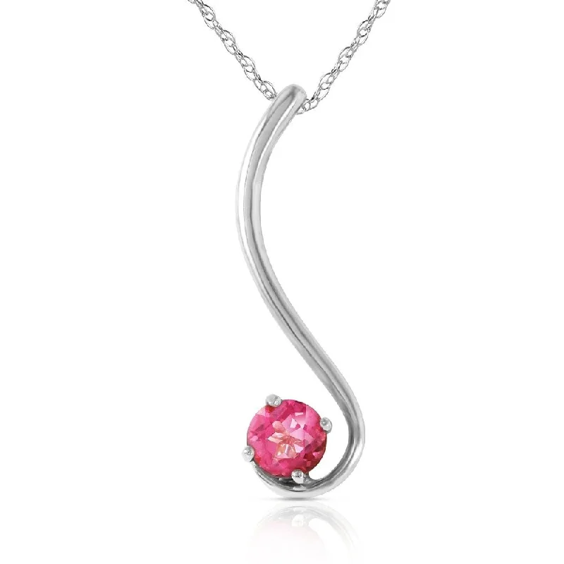 Tight clasp necklaces-0.55 Carat 14K White Gold Unfalling Sense Pink Topaz Necklace