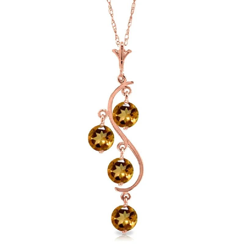 Crystal weave necklaces-14K Rose Gold Citrine Jewelry Class Necklace