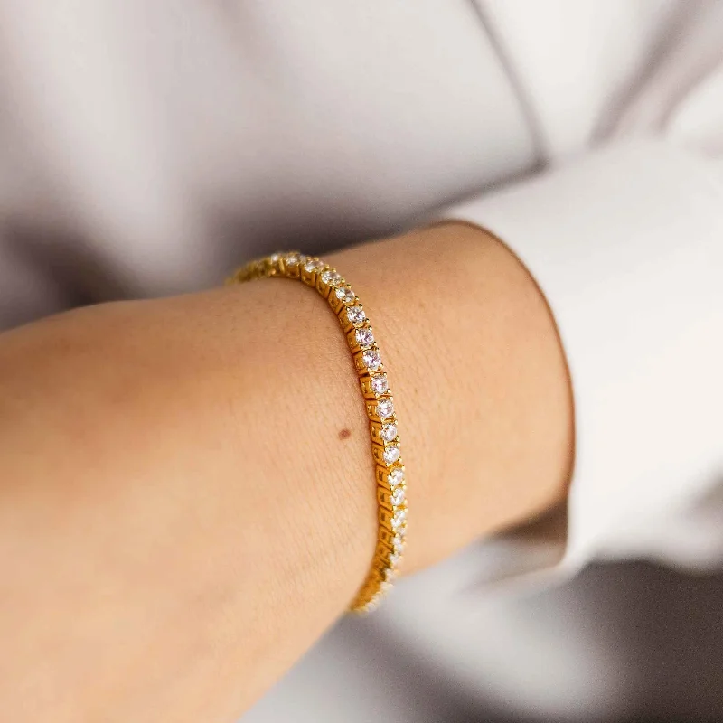 Gold Vermeil Sterling Silver Brilliant Tennis Bracelet