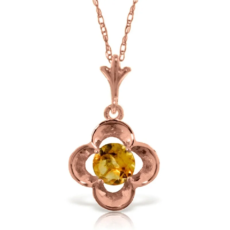 Tribal medallion necklaces-14K Rose Gold Citrine Necklace Certified Series Limited Edition