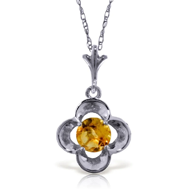 Crystal-twisted necklaces-0.55 Carat 14K White Gold Caravan Goes Citrine Necklace