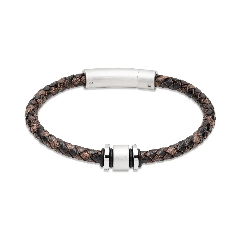 Unique & Co Barrel Charm Leather Bracelet