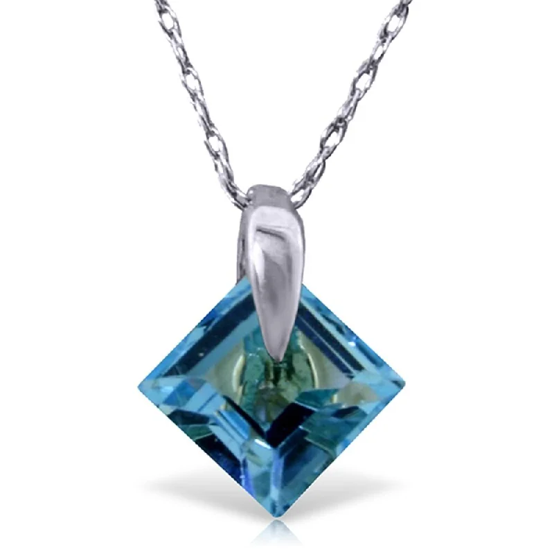 Stellar star necklaces-1.16 Carat 14K White Gold Here I Come Blue Topaz Necklace