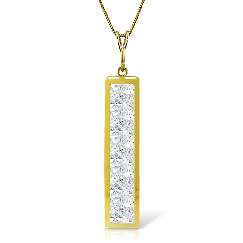 Dual gem necklaces-2.25 Carat 14K Solid Gold Moon Slides By White Topaz Necklace