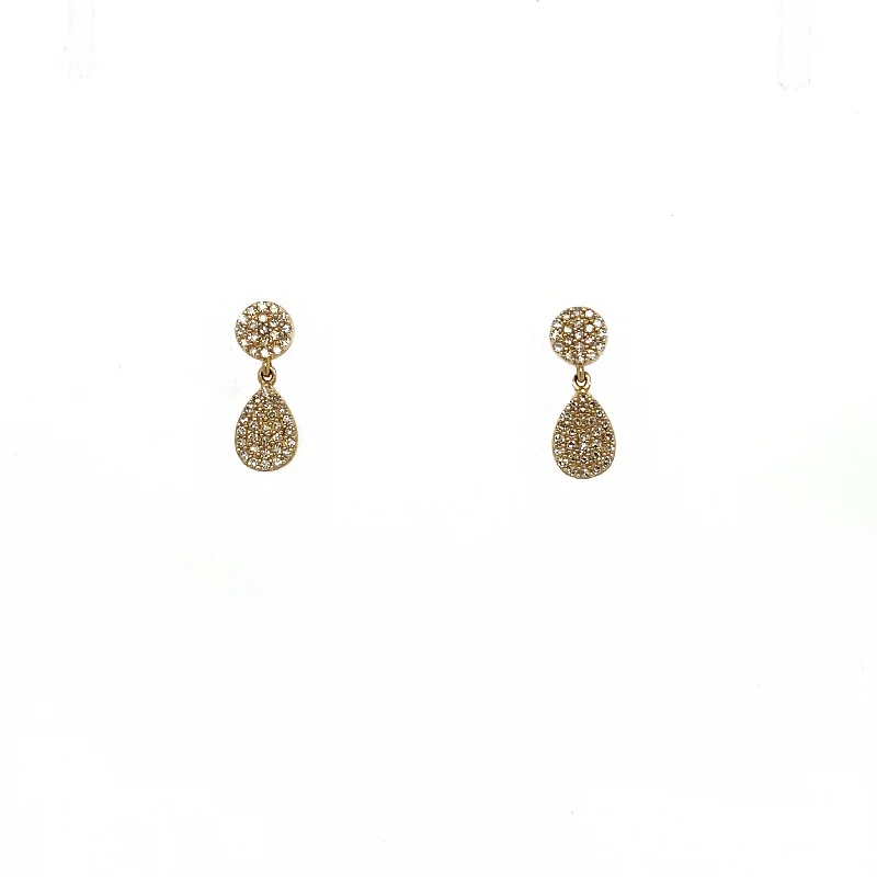 Vibrant enamel earrings-Diamond Pave Drop Earrings