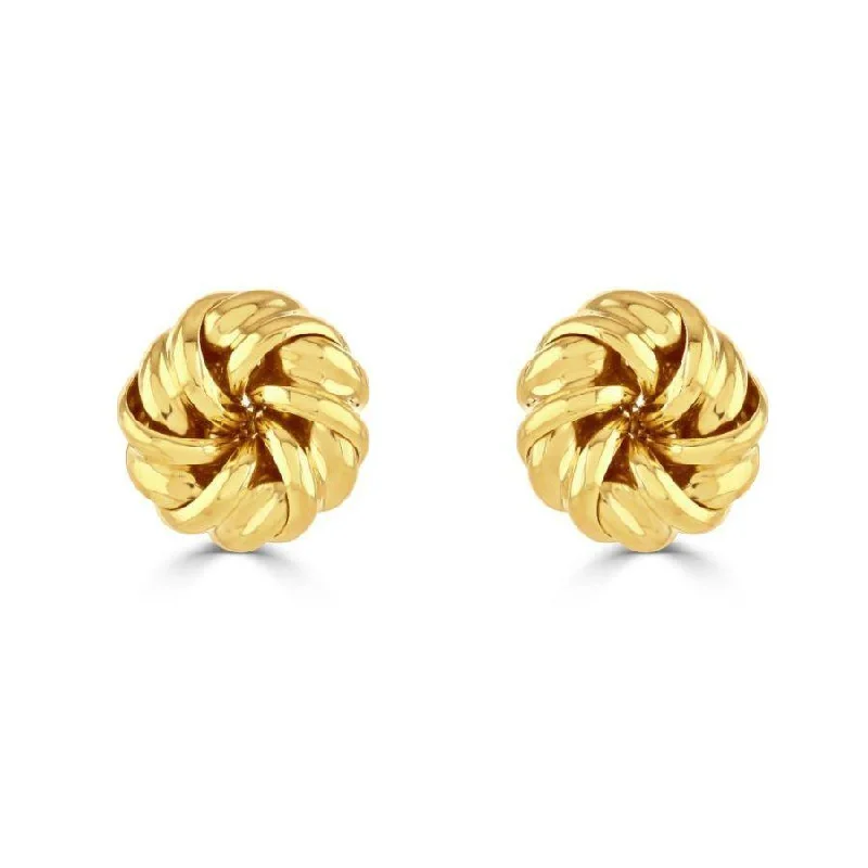 18ct Yellow Gold Ribbon Swirl Stud