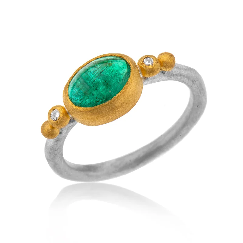 Pure style rings-Pure style rings-Nava Zahavi Emerald and Diamond Ring