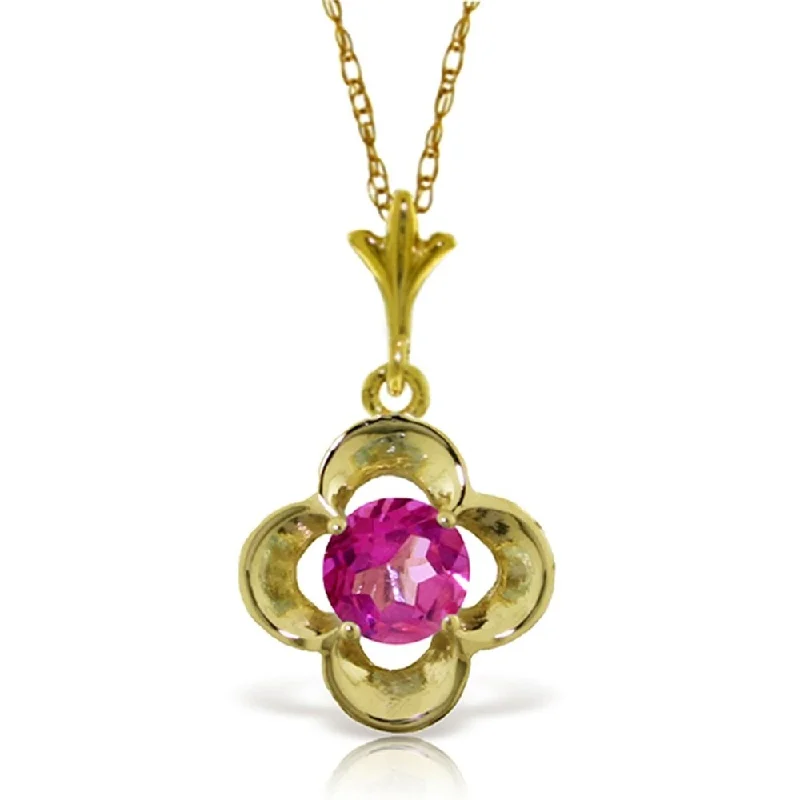 Spirit charm necklaces-0.55 Carat 14K Gold First Girlfriend Pink Topaz Necklace