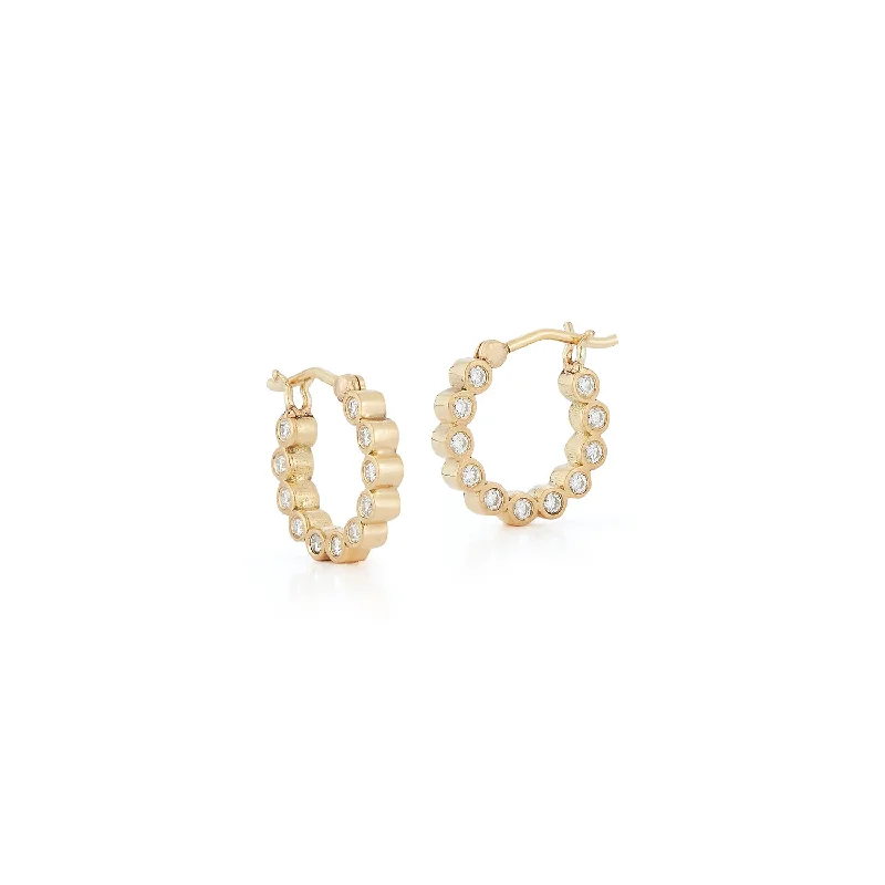 Astro motif earrings-Bubble Double-Sided Hoops - Small