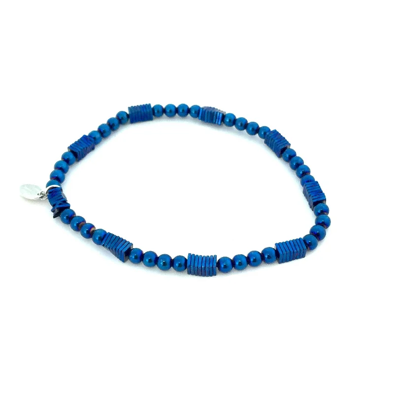 Babette Wasserman Cubic Blue Hematite Bracelet