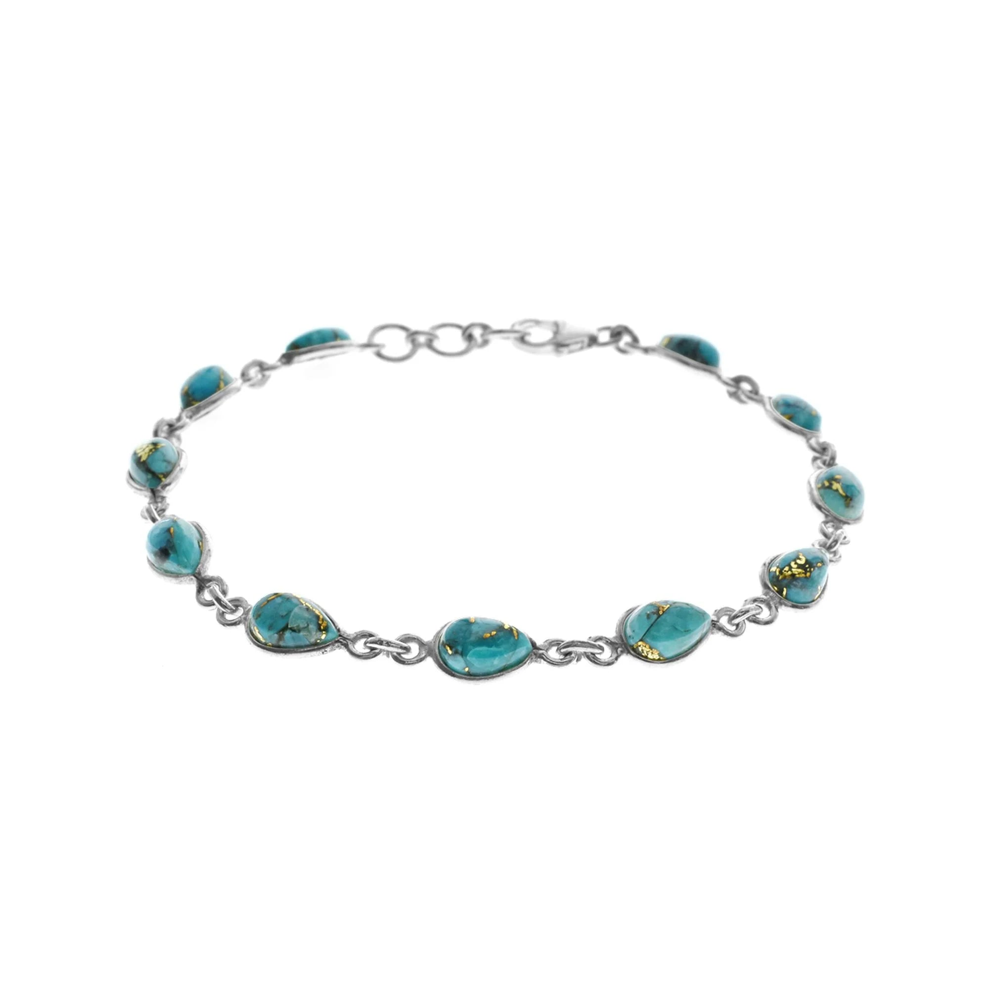 Sterling Silver Blue Mohave Teardop Bracelet