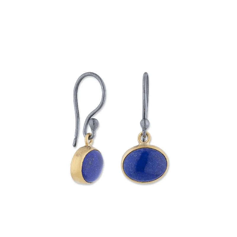 Fine triangle earrings-Lika Behar Lapis "POMPEI" Dangle Earrings