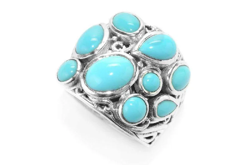 Sleek modern rings-Sleek modern rings-Amanzi Ring- Turquoise