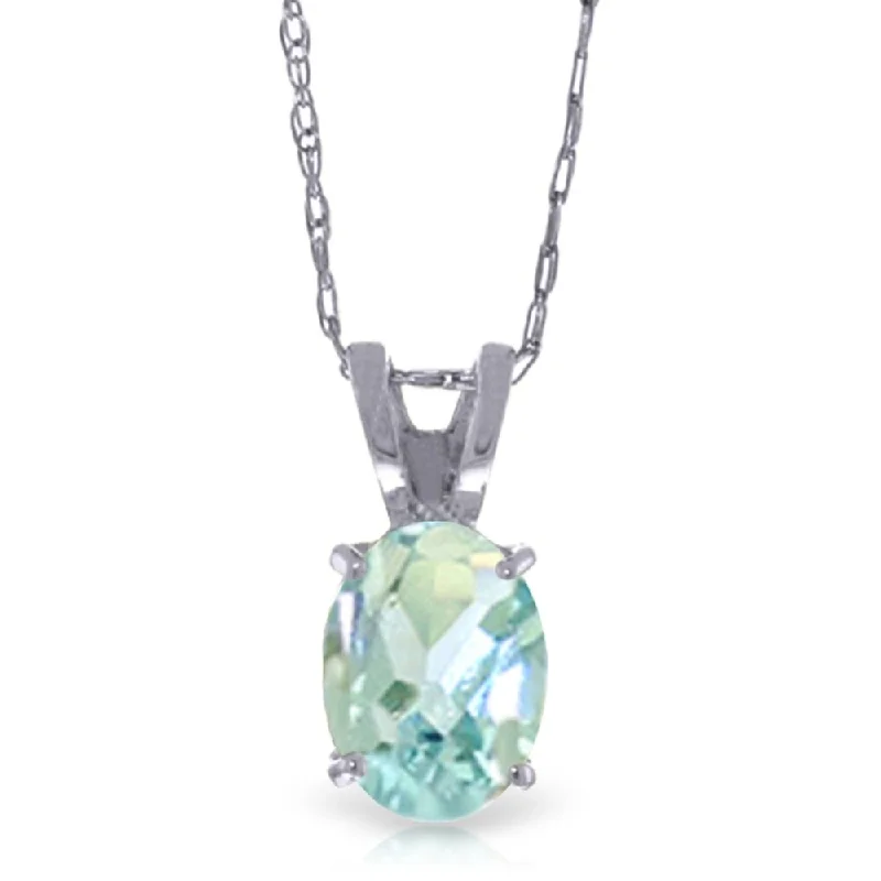 Tight clasp necklaces-0.75 Carat 14K White Gold Seen 'em All Aquamarine Necklace