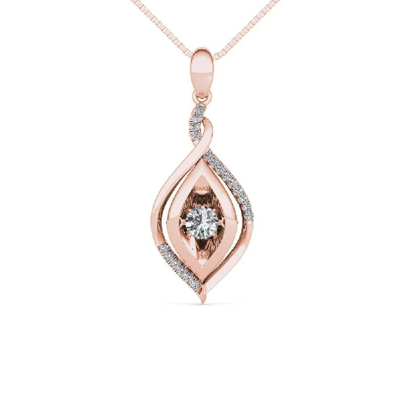 Stellar charm necklaces-De Couer 10K Rose Gold 1/4ct TDW Dancing Diamond Necklace - Pink