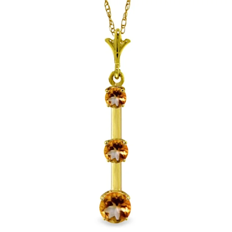 Frosted bead necklaces-1.25 Carat 14K Gold Ray of Hope Citrine Necklace