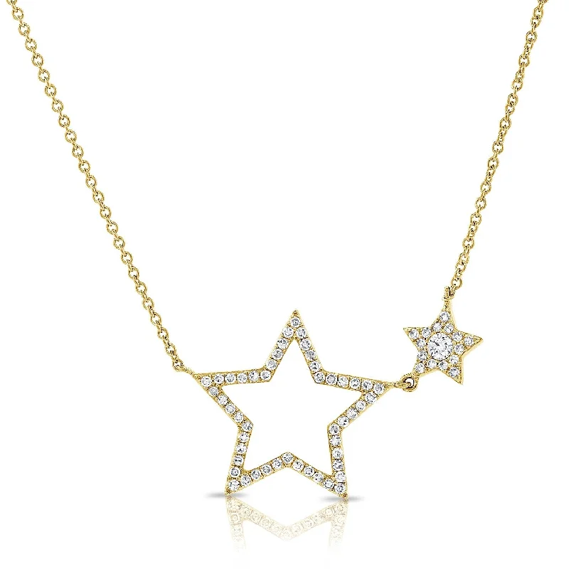 Loop knot necklaces-Joelle Diamond Star 14K Gold Necklace 1/5ct TDW