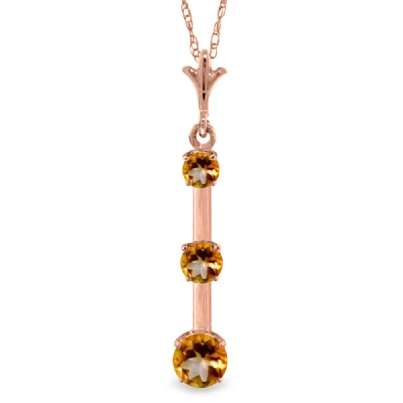 Smooth pendant necklaces-1.25 Carat 14K Rose Gold Generosity Citrine Necklace