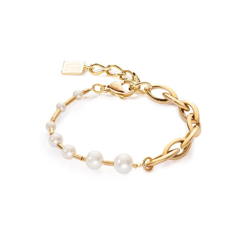 Coeur De Lion Chunky Chain and Pearls Fusion Bracelet