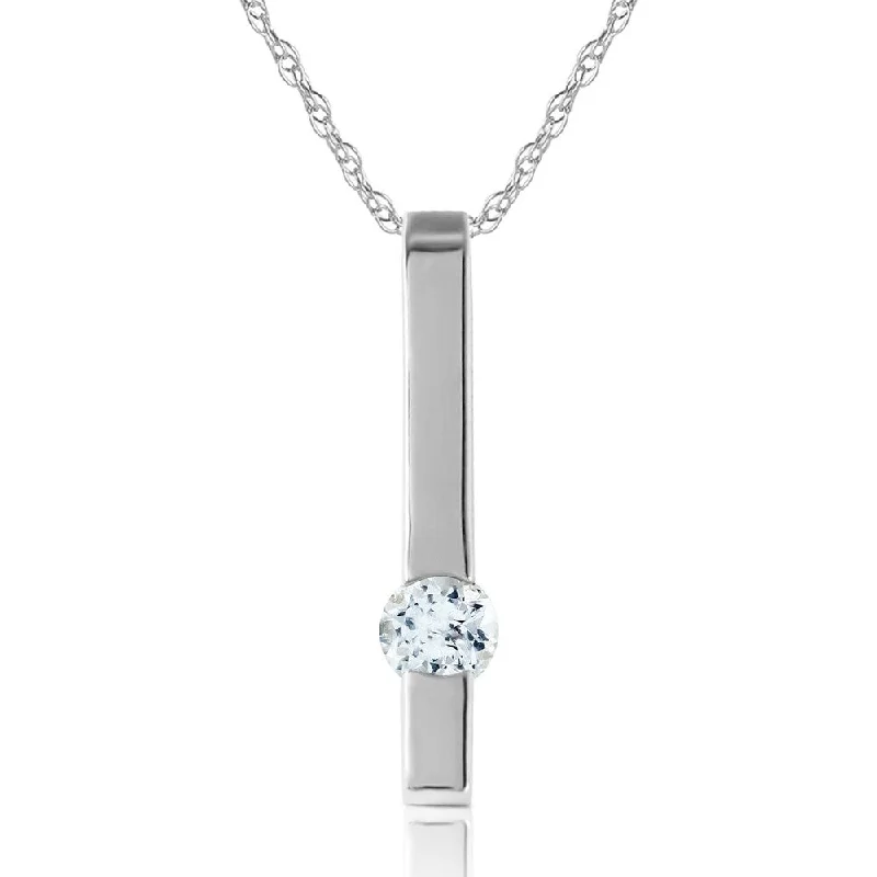 Cool wood necklaces-0.25 Carat 14K White Gold Partners in Love Aquamarine Necklace