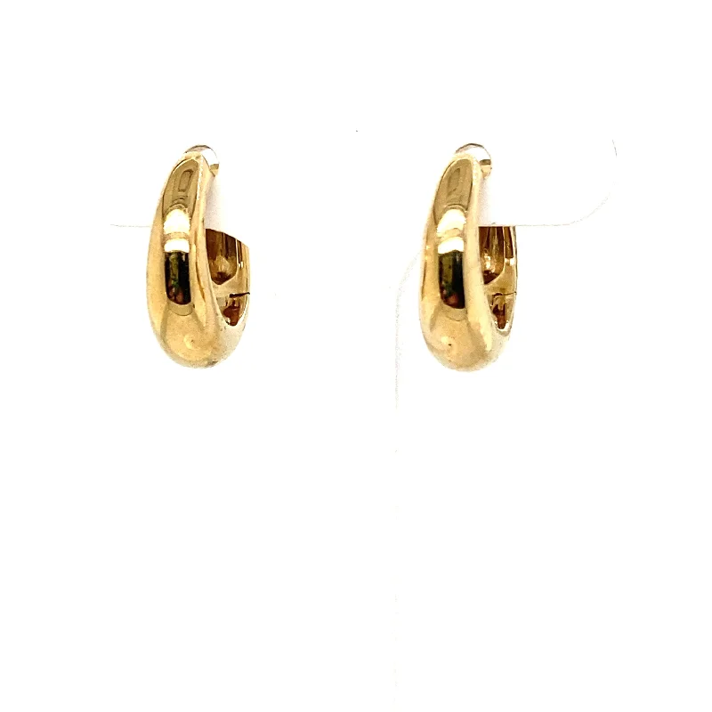 Sleek cross earrings-Gold Tapered Huggy Earrings