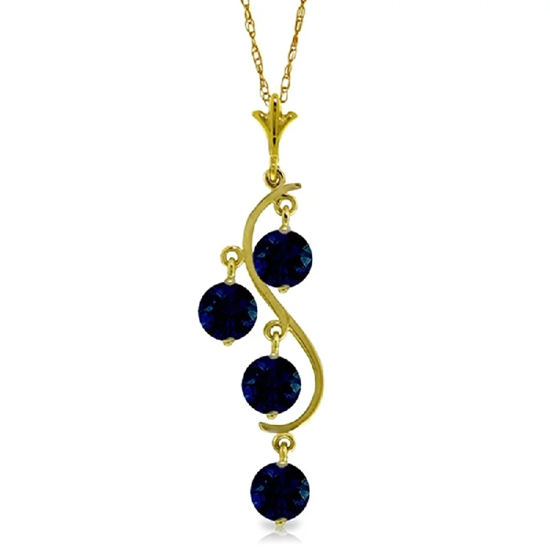 Tarnished silver necklaces-2 Carat 14K Gold Don't Deny Love Sapphire Necklace