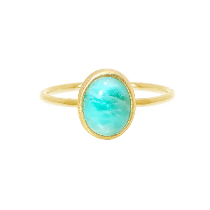 Tri-tone rings-Tri-tone rings-Amazonite Small Cab Ring