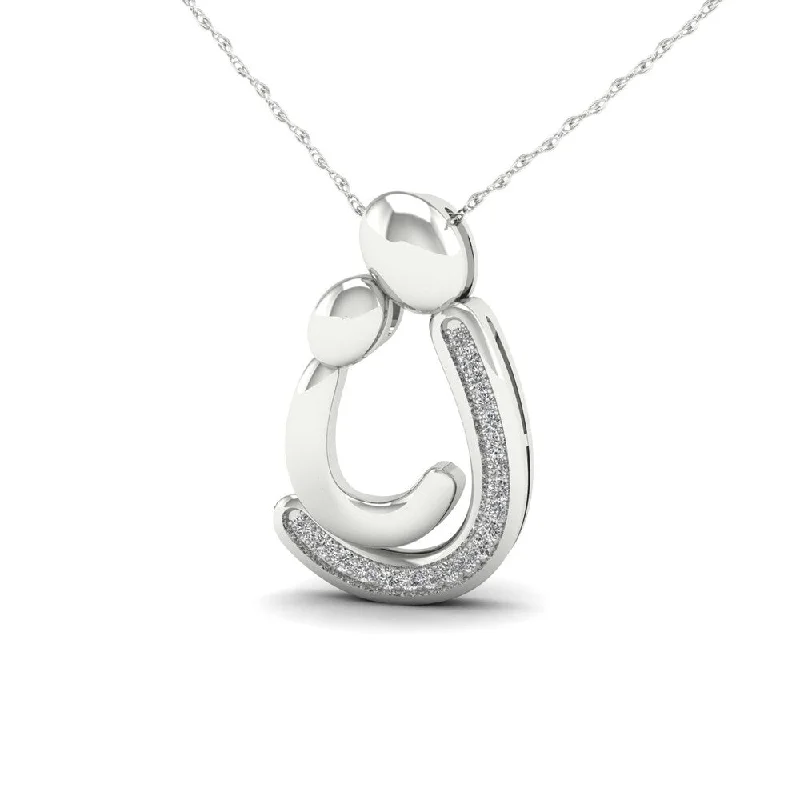 Elegant design necklaces-De Couer IGI Certified 1/20ct TDW Diamond Motherly Love Necklace - White