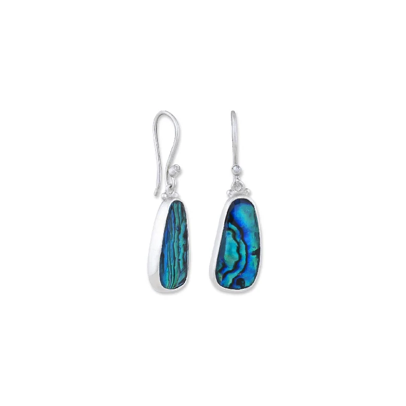 Flat gem earrings-Lika Behar Abalone "Ocean" Earrings