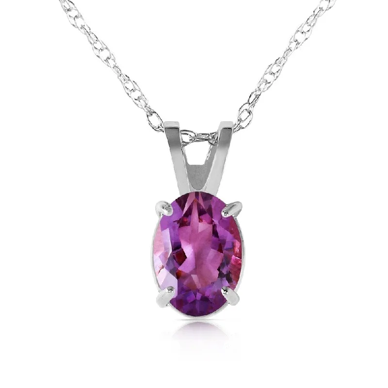 Flat twist necklaces-0.85 Carat 14K White Gold Plunge Ahead Amethyst Necklace