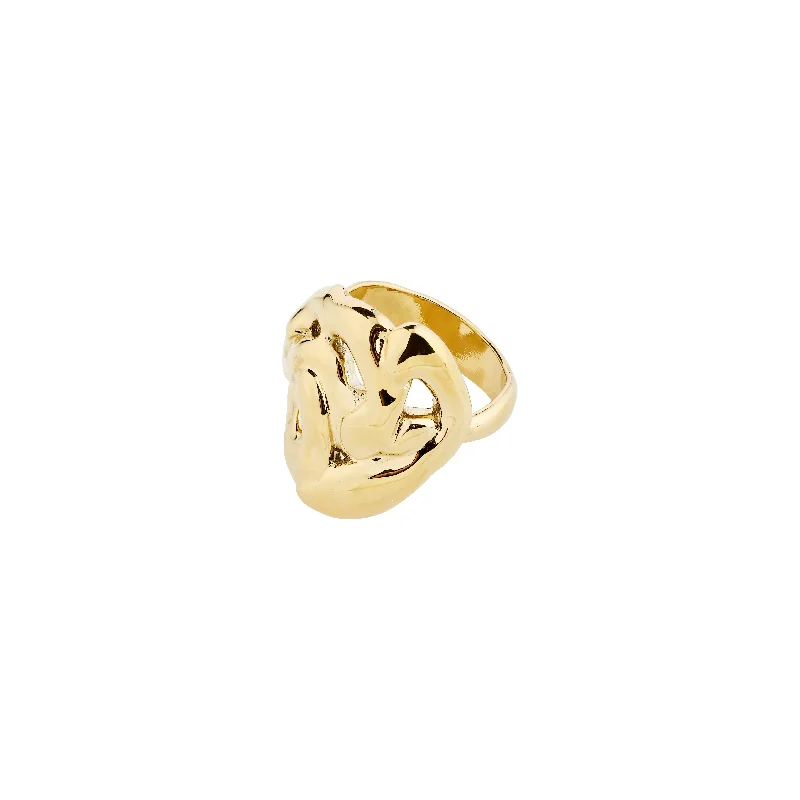 Oval gem rings-Oval gem rings-LUCA ring gold-plated