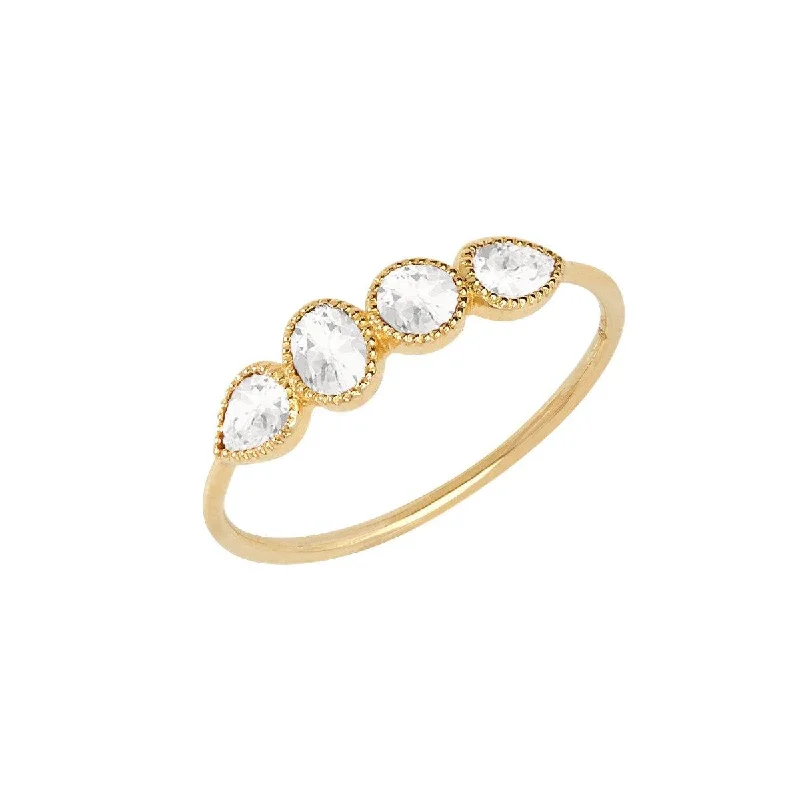 Spinel gem rings-Spinel gem rings-Mosaik Gold Ring - 18k Gold White Topaz