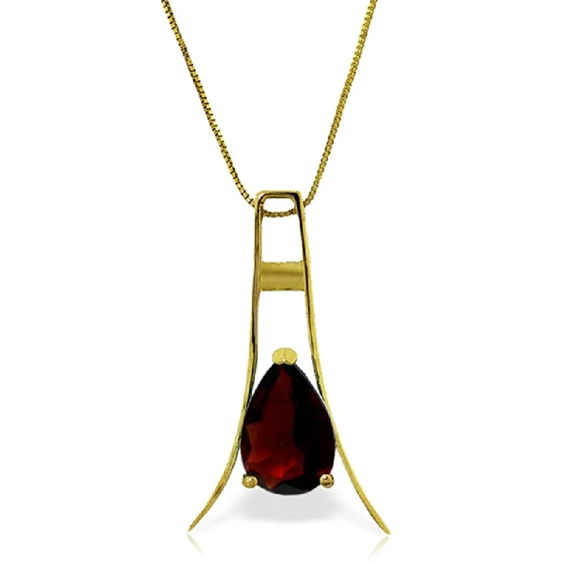 Vintage bead necklaces-1.5 Carat 14K Gold Love Is Love Garnet Necklace