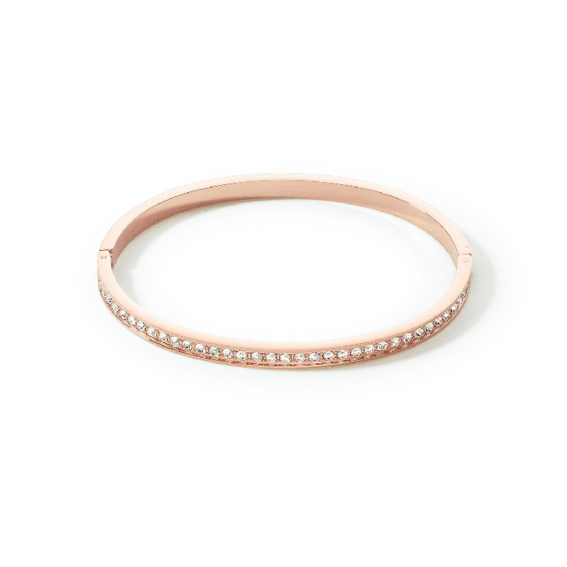 Coeur De Lion Rose Gold and White Crystal Bangle