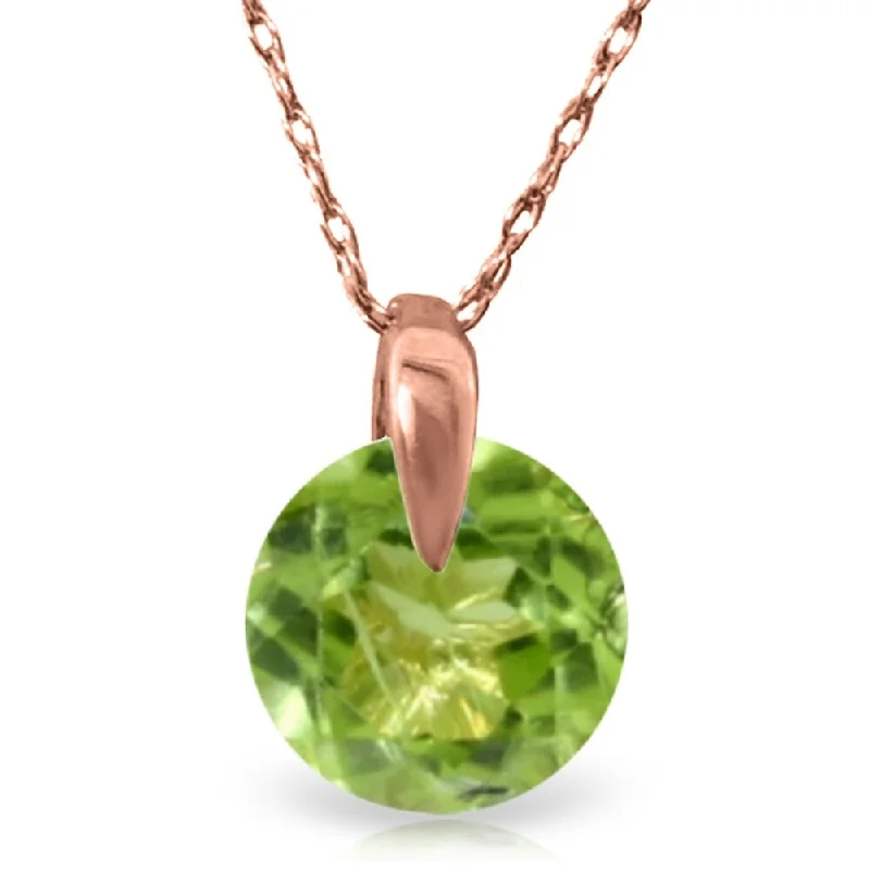 Stellar charm necklaces-1 Carat 14K Solid Rose Gold Necklace Natural Peridot